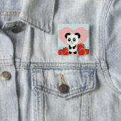 Kawaii Panda Erdbeeren niedlich Button (Beispiel)