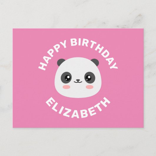 Kawaii Panda Feiertagspostkarte (Vorderseite)