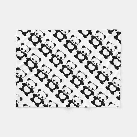 Kawaii Panda Fleecedecke (Vorderseite (Horizontal))