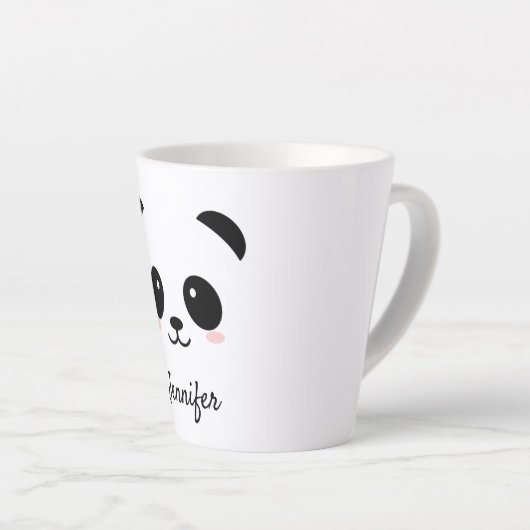 Kawaii-Panda gegenüber personalisiert Milchtasse (Rechte Ecke)