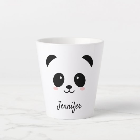 Kawaii-Panda gegenüber personalisiert Milchtasse (Vorderseite)