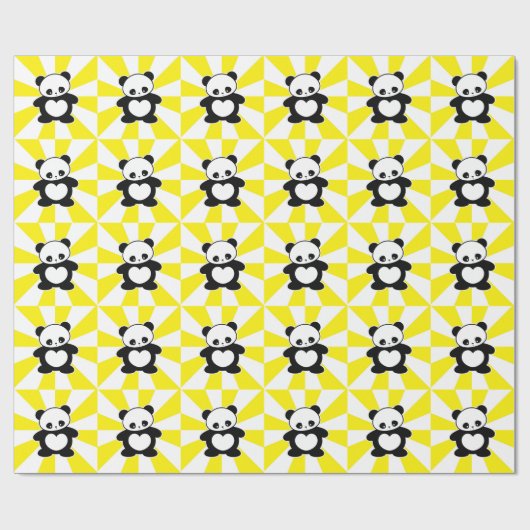 Kawaii Panda Geschenkpapier (Flach)