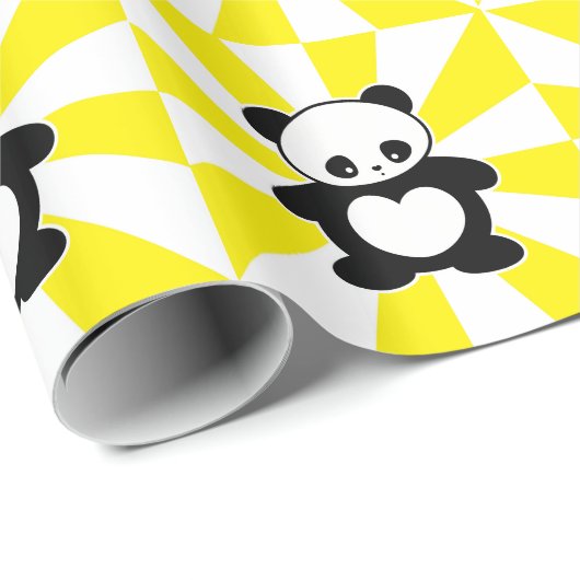 Kawaii Panda Geschenkpapier (Rolleneckpunkt)