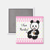 Kawaii Panda Ice Cream Cartoon Herz Magnet (Vorderseite/Rückseite)