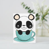 Kawaii Panda in einem Teacup Postkarte (Stehend Vorderseite)