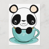Kawaii Panda in einem Teacup Postkarte (Vorderseite)