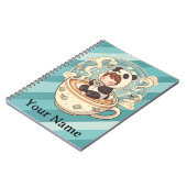 Kawaii Panda Kaffee-Studien-Spiralblock Notizblock (Linke Seite)