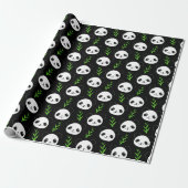 Kawaii Panda Muster Bamboo in Schwarz-weiß grün Geschenkpapier (Ungerollt)