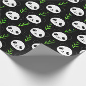 Kawaii Panda Muster Bamboo in Schwarz-weiß grün Geschenkpapier (Ecke)