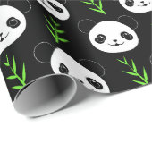 Kawaii Panda Muster Bamboo in Schwarz-weiß grün Geschenkpapier (Rolleneckpunkt)