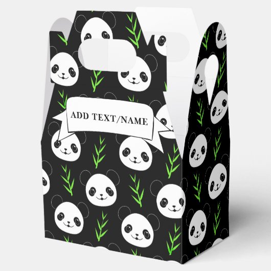 Kawaii Panda Muster Bamboo in Schwarz-weiß grün Geschenkschachtel (Geöffnet)