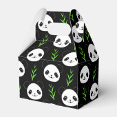 Kawaii Panda Muster Bamboo in Schwarz-weiß grün Geschenkschachtel (Rückseite)