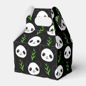Kawaii Panda Muster Bamboo in Schwarz-weiß grün Geschenkschachtel (Vorderseite)