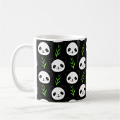 Kawaii Panda Muster Bamboo in Schwarz-weiß grün Kaffeetasse (Links)