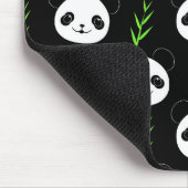 Kawaii Panda Muster Bamboo in Schwarz-weiß grün Mousepad (Ecke)