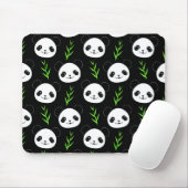 Kawaii Panda Muster Bamboo in Schwarz-weiß grün Mousepad (Mit Mouse)