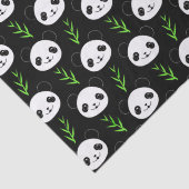 Kawaii Panda Muster Bamboo in Schwarz-weiß grün Seidenpapier (Detail)