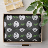 Kawaii Panda Muster Bamboo in Schwarz-weiß grün Seidenpapier (Geschenk)
