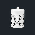 Kawaii Panda Muster in Schwarzweiß<br><div class="desc">Ein niedlicher Panda-Bär im Stil eines Cartoon. Original kawaii Muster Design.</div>