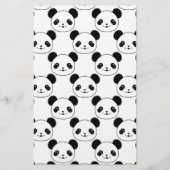Kawaii Panda Muster in Schwarzweiß Briefpapier (Vorderseite)