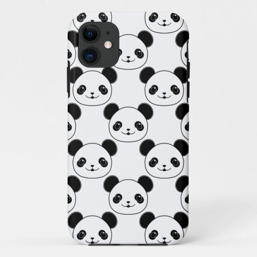 Kawaii Panda Muster in Schwarzweiß Case-Mate iPhone Hülle (Rückseite)