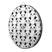 Kawaii Panda Muster in Schwarzweiß Dartscheibe (Vorderseite rechts)