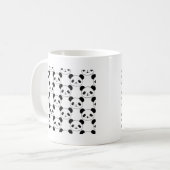 Kawaii Panda Muster in Schwarzweiß Kaffeetasse (Vorderseite Links)