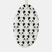 Kawaii Panda Muster in Schwarzweiß Keramik Ornament (Rechts)