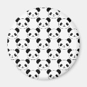 Kawaii Panda Muster in Schwarzweiß Magnet (Vorne)