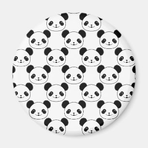 Kawaii Panda Muster in Schwarzweiß Magnet