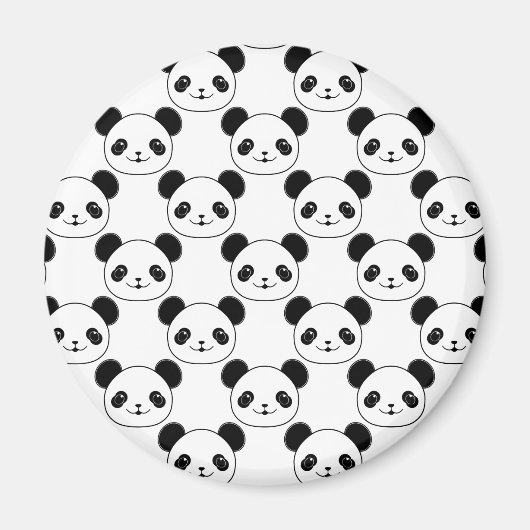 Kawaii Panda Muster in Schwarzweiß Magnet (Vorne)