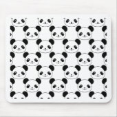Kawaii Panda Muster in Schwarzweiß Mousepad (Vorne)