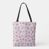 Kawaii Panda Nahtlose Muster Pink Tasche (Rückseite)