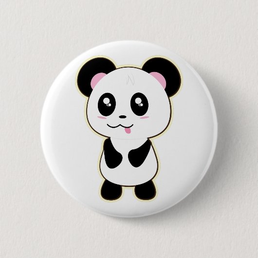 Kawaii Panda niedlich Button (Vorderseite)