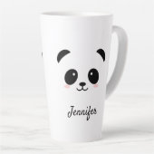 Kawaii Panda niedlich Schwarz-weiß personalisiert Milchtasse (Rechte Ecke)