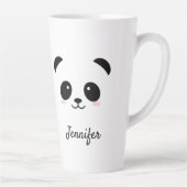 Kawaii Panda niedlich Schwarz-weiß personalisiert Milchtasse (Rechts)