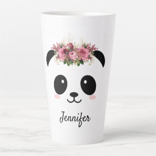 Kawaii Panda niedliche Blumen personalisiert Milchtasse