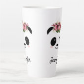 Kawaii Panda niedliche Blumenkönigin personalisier Milchtasse (Vorderseite)