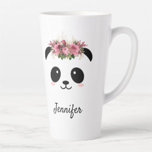 Kawaii Panda niedliche Blumenkönigin personalisier Milchtasse