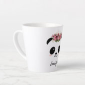 Kawaii Panda niedliche florale personalisierte Lat Milchtasse (Linke Ecke)