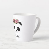 Kawaii Panda niedliche florale personalisierte Lat Milchtasse (Rechte Ecke)