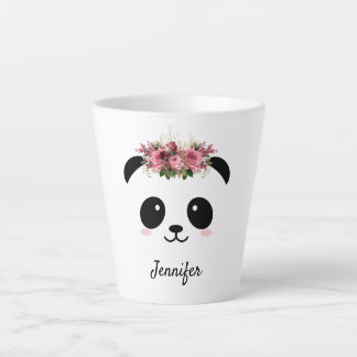 Kawaii Panda niedliche florale personalisierte Lat Milchtasse