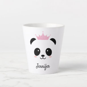 Kawaii Panda niedliche Königin personalisierte lat Milchtasse