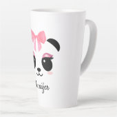 Kawaii Panda niedliche Wimpern personalisiert Milchtasse (Rechte Ecke)