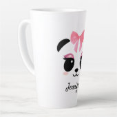 Kawaii Panda niedliche Wimpern personalisiert Milchtasse (Linke Ecke)