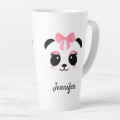 Kawaii Panda niedliche Wimpern personalisiert Milchtasse (Rechte Ecke)