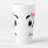 Kawaii Panda niedliche Wimpern personalisiert Milchtasse (Vorderseite)