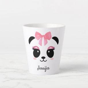 Kawaii Panda niedliche Wimpern personalisierte lat Milchtasse