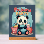 Kawaii Panda Pajama Party Cosy Sleepover Ästhetik Acrylschild (Neutral)