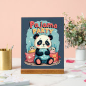Kawaii Panda Pajama Party Cosy Sleepover Ästhetik Acrylschild (Hochzeit)